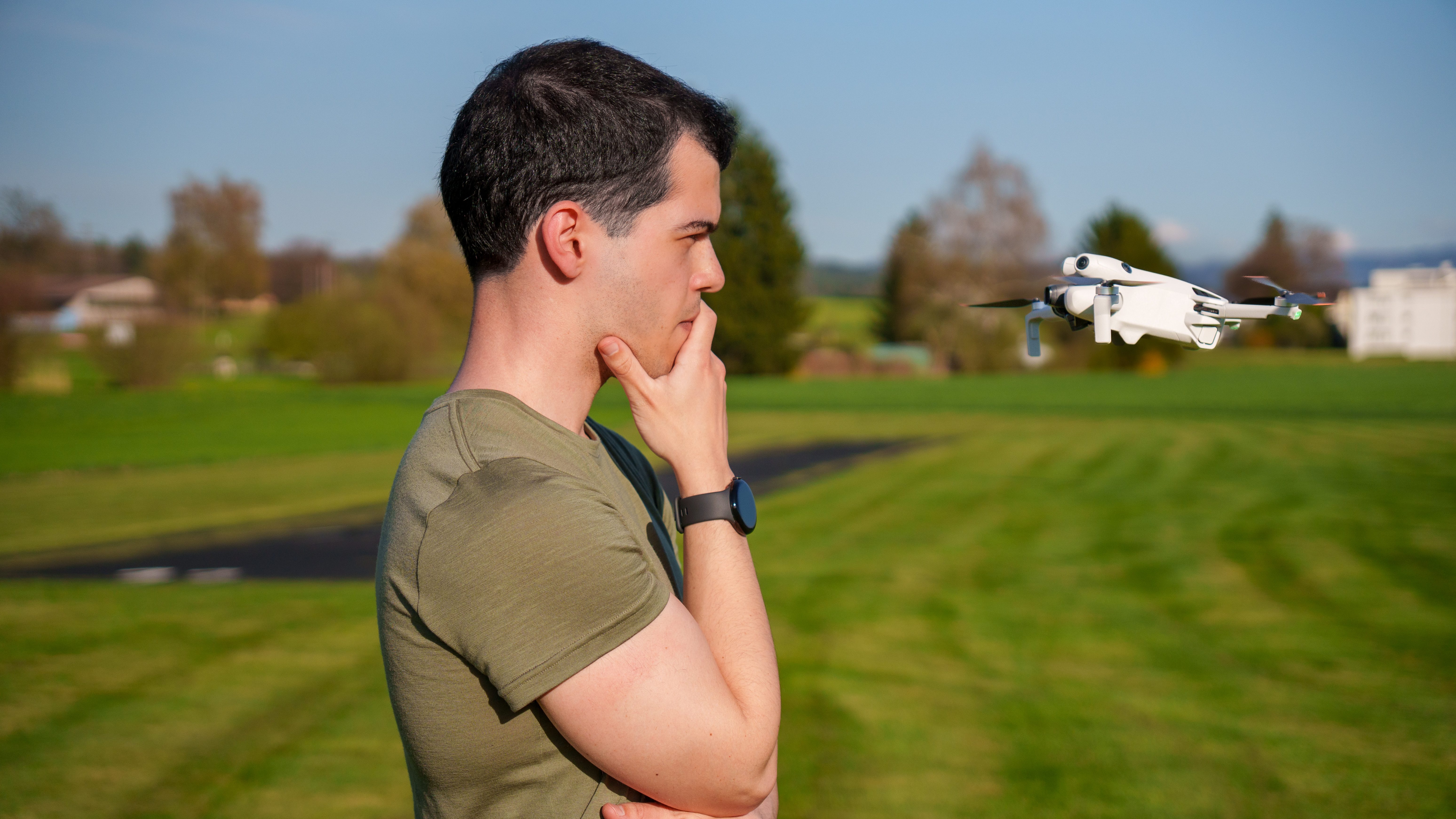 Daniele Pusceddu preparing a drone outdoors